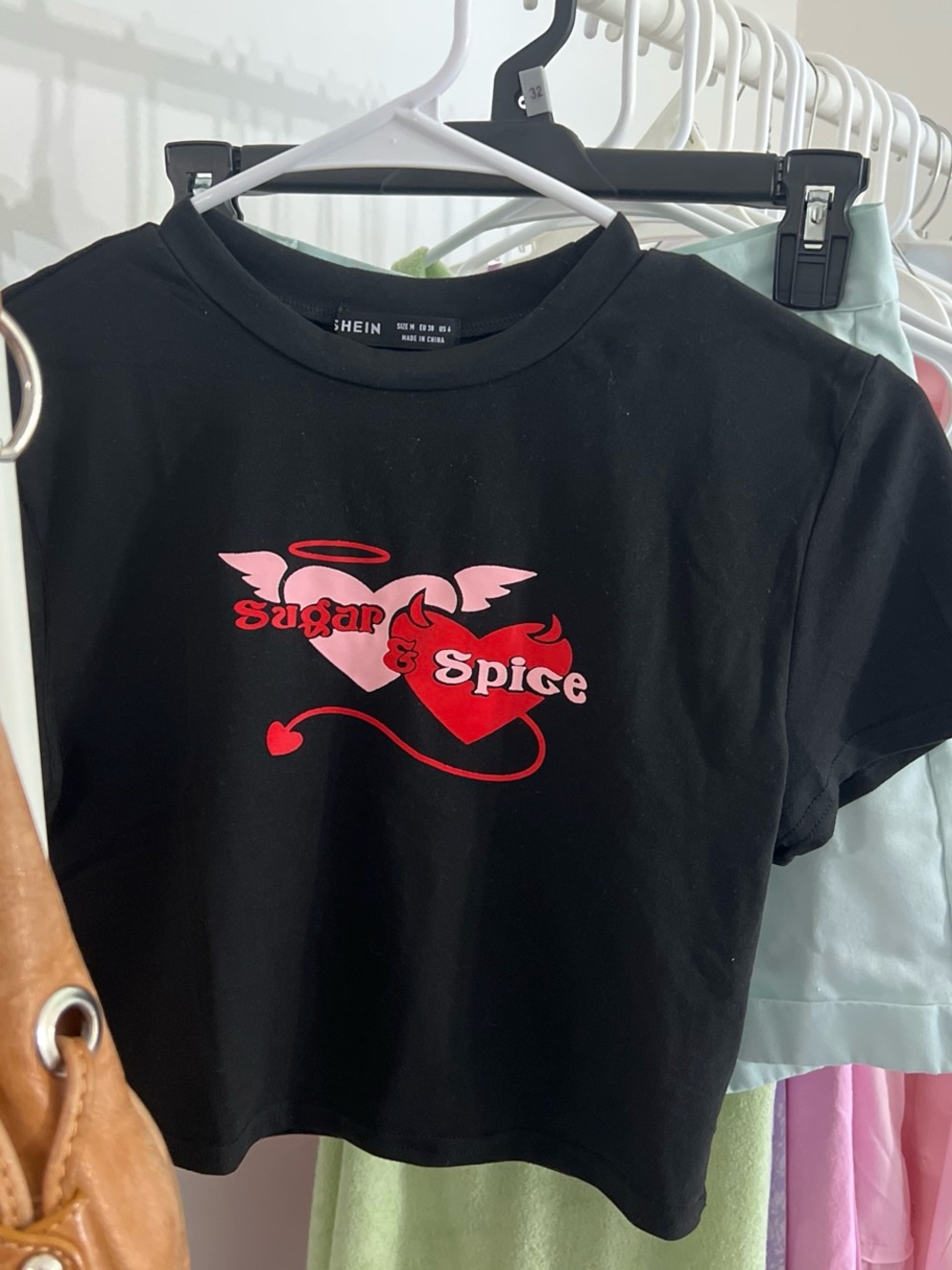 Black 'Sugar & Spice' Graphic Crop Tee